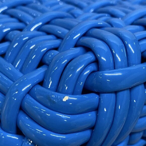 Auth BALENCIAGA Bistro XS Basket 671342 Blue Polyurethane Polyester Cotton - Picture 7 of 16